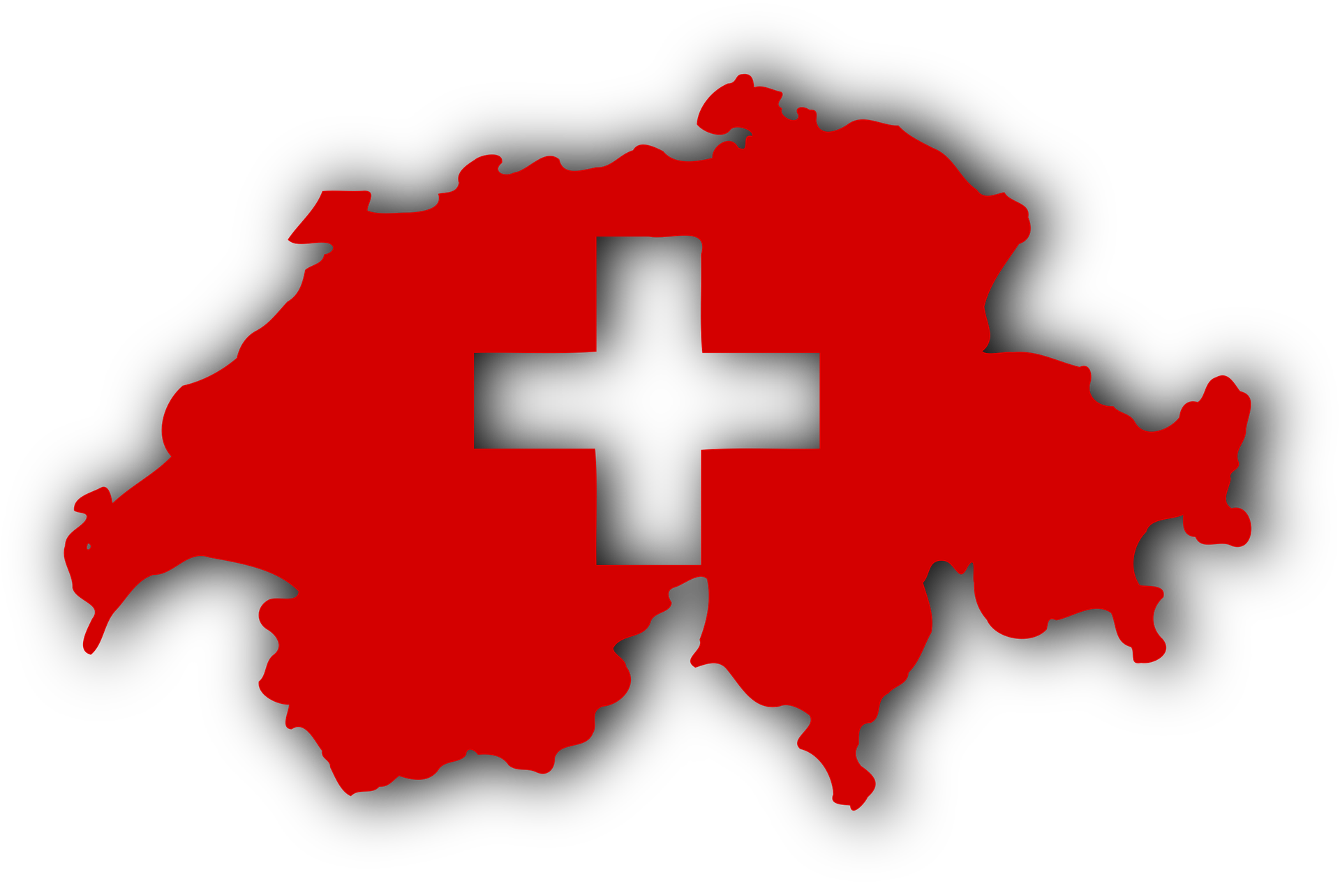 Bild Karte Schweiz mit Kreuz